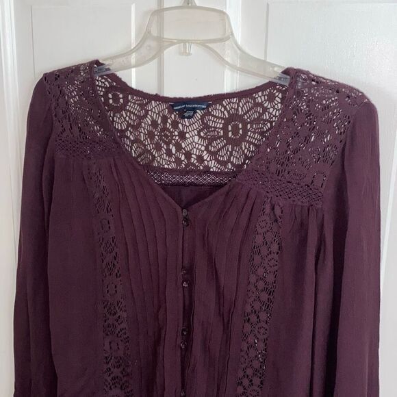American Eagle Outfitters crochet lace blouse size S - Picture 4 of 9